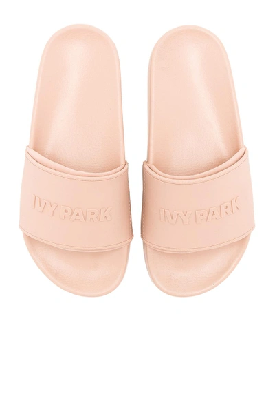 Ivy Park Embossed Neoprene Lined Slide Sandal In Dusty Pink