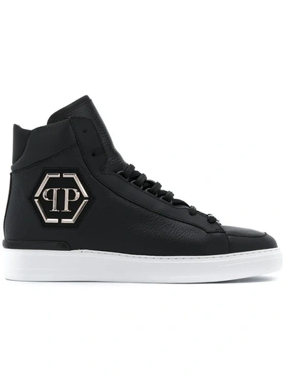 Philipp Plein Hi-top Sneakers "phil" In Black