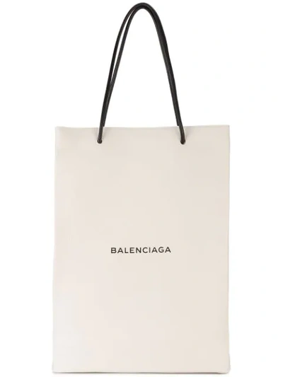 Balenciaga Heritage Medium Grained Leather Shopper In White