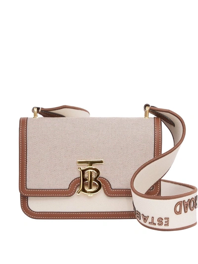 Burberry Small Tg Crossbody Bag In Neutrals