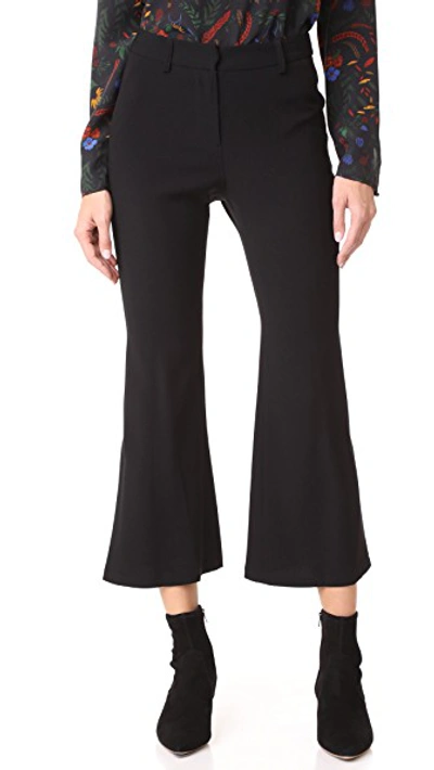 Haute Hippie Audrey Flared Cropped Pants In Black