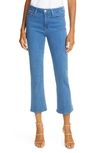 Frame Le Crop Mini Boot High Waist Jeans In Blue Sea