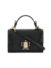 Dolce & Gabbana Lucia Embossed Leather Shoulder Bag In Black