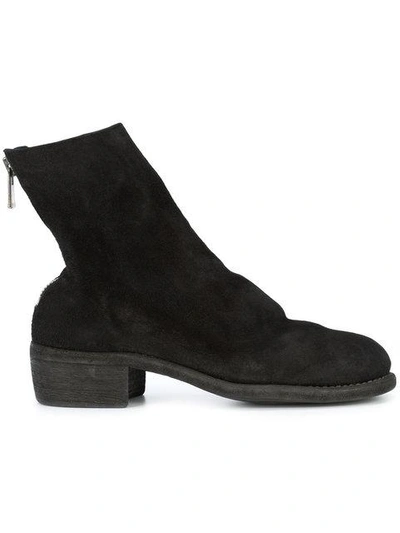 Guidi Rear-zipped Boots In Black