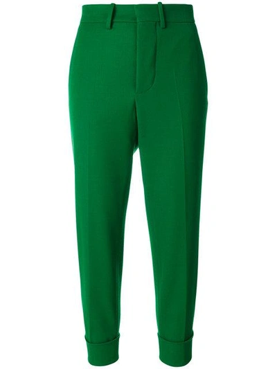 Marni Tapered Cuffed Trousers In Green