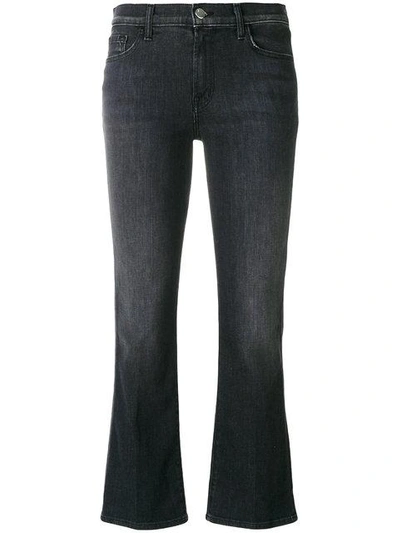 J Brand Cropped Flared Jeans In Black