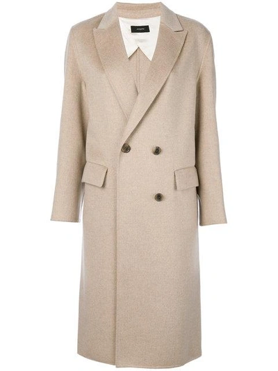 Joseph Double Breasted Coat In Neutrals