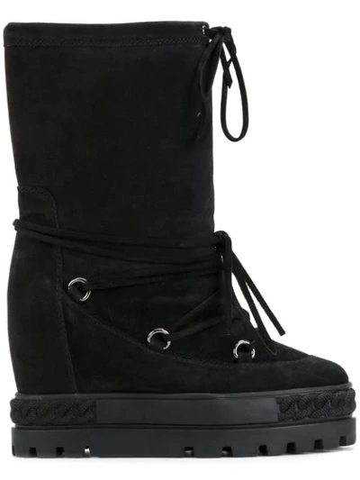 Casadei Black Suede Ankle Boots