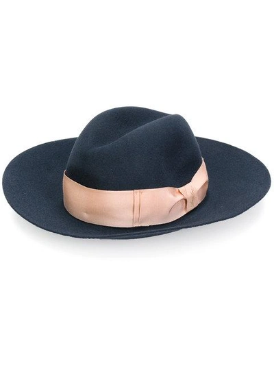 Borsalino Wide Brim Trilby Hat In Blue