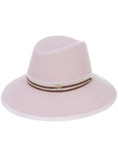 Maison Michel Plaque Detail Hat In White