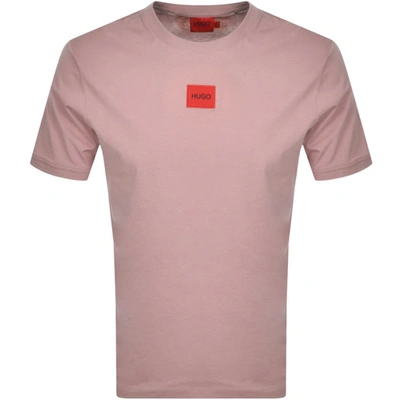Hugo Boss Regular-fit Cotton T-shirt With Red Logo Label- Light Brown Men's T-shirts Size L In Light Brown