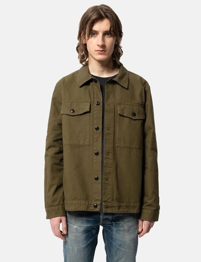 Nudie Jeans Colin Canvas Overshirt - Army Green