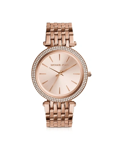Michael Kors Darci Stainless Steel Womens Watch In Rose Gold