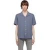 Rag & Bone Avery Knit Short Sleeve Button-up Camp Shirt In Blue