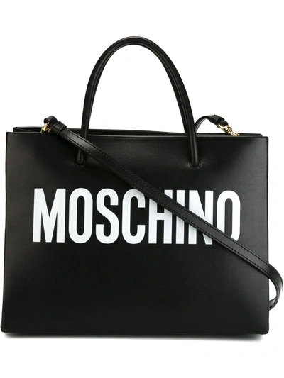 Moschino Logo Print Square Tote In 1555 Fantasy Print B