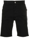 Dondup Distressed-effect Cotton Shorts In Black