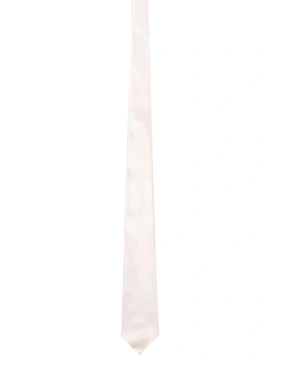 Kiton Silver Cotton Tie In White