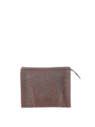 Etro Paisley Print Clutch In Multicolour