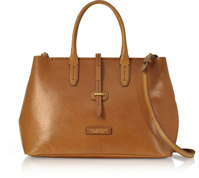 The Bridge Designer Handbags Dalston Large Leather Tote Bag W/shoulder Strap In Cognac