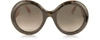 Gucci 53mm Round Sunglasses - Havana/ Brown