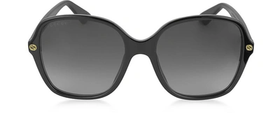 Gucci Gg0092s Acetate Square Womens Sunglasses In Noir/ Noir Nuancé
