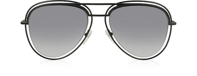 Marc Jacobs Designer Sunglasses Marc 7/s Metal & Acetate Aviator Women's Sunglasses In Noir/ Noir Nuancé