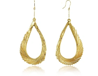 Aurelie Bidermann Gold Swan Feather Earrings