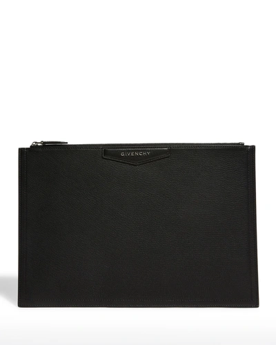 Givenchy Womens Black Antigona Medium Leather Pouch 1size In 313 Dark Khaki