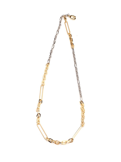 Givenchy Silver & Gold 'g' Link Mixed Necklace