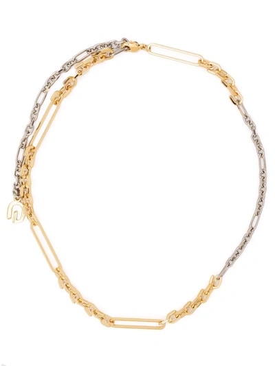 Givenchy Womens 711-golden/silvery G-link Two-tone Brass Chain Necklace 1