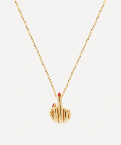 Anissa Kermiche Gold-plated French For Goodnight Pendant Necklace