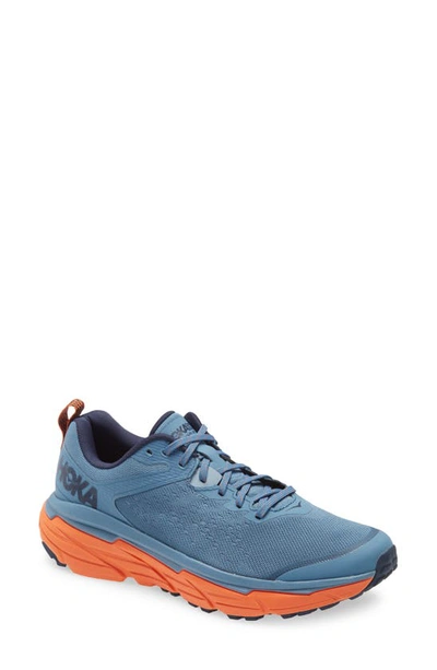 Hoka Challenger Atr 6 Trail Running Shoe In Provincial Blue/ Carrot