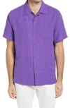 Tommy Bahama Tropic Isle Short Sleeve Button-up Silk Camp Shirt In Prism Violet
