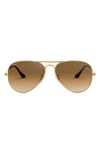 Ray Ban Original 62mm Aviator Sunglasses In Gold/ Brown Gradient