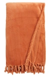 Nordstrom Bliss Plush Throw In Rust Leaf