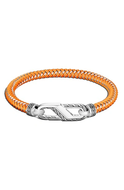 John Hardy Classic Chain Double Woven Rubber Bracelet In Orange