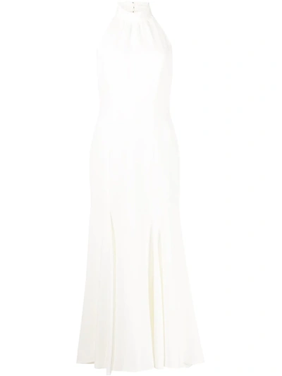 Milly Penelope Halter Neck Cady Dress In White