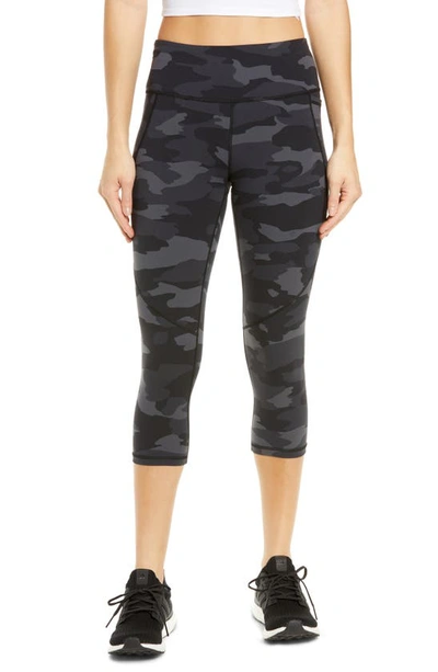 Sweaty Betty Power Workout Crop Pocket Leggings In Black Tonal Camo Print