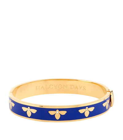 Halcyon Days Bee Bangle In Cobalt
