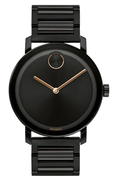 Movado Bold Evolution Stainless Steel Bracelet Watch In Black