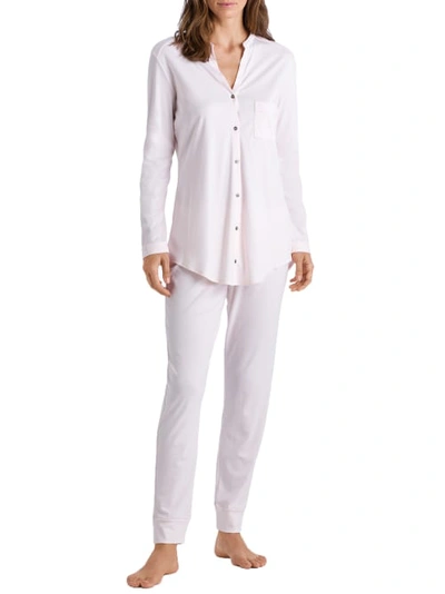 Hanro Pure Essence Two-piece Pajama Set In Rosewater