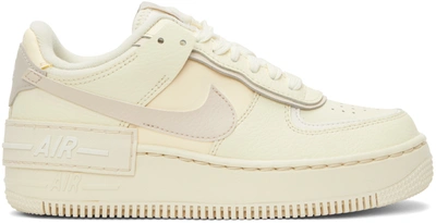 Nike Air Force 1 Shadow Leather Sneakers In Coconut Milk/ Sand/ Sail
