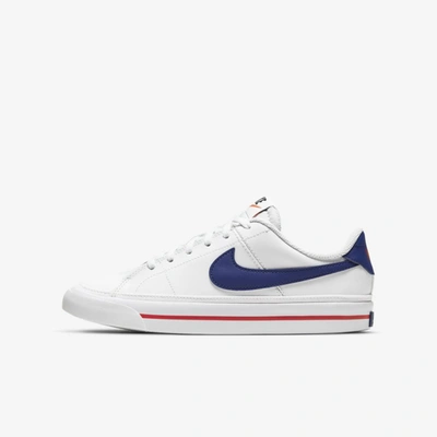 Nike Court Legacy Big Kids' Shoes In White,university Red,deep Royal Blue