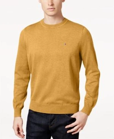 Tommy Hilfiger Signature Solid Crew-neck Sweater In Golden Rod Heather