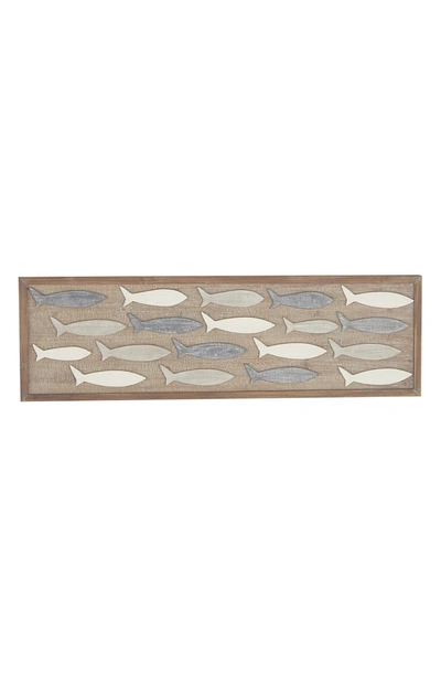 Willow Row Grey Coastal Fish Wood Wall Decor