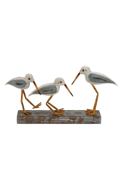 Willow Row White Metal Birds Coastal Sculpture