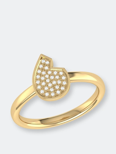 Luvmyjewelry Street Cycle Open Teardrop Diamond Ring In 14k Yellow Gold Vermeil On Sterling Silver
