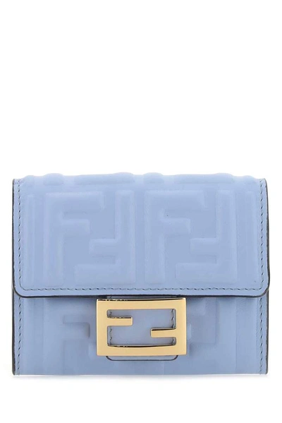 Fendi Baguette Compact Wallet In Blue