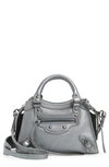 Balenciaga Mini Neo Classic City Leather Top Handle Bag In Silver