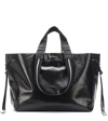 Isabel Marant Wardy Crinkled Patent-leather Tote In Black